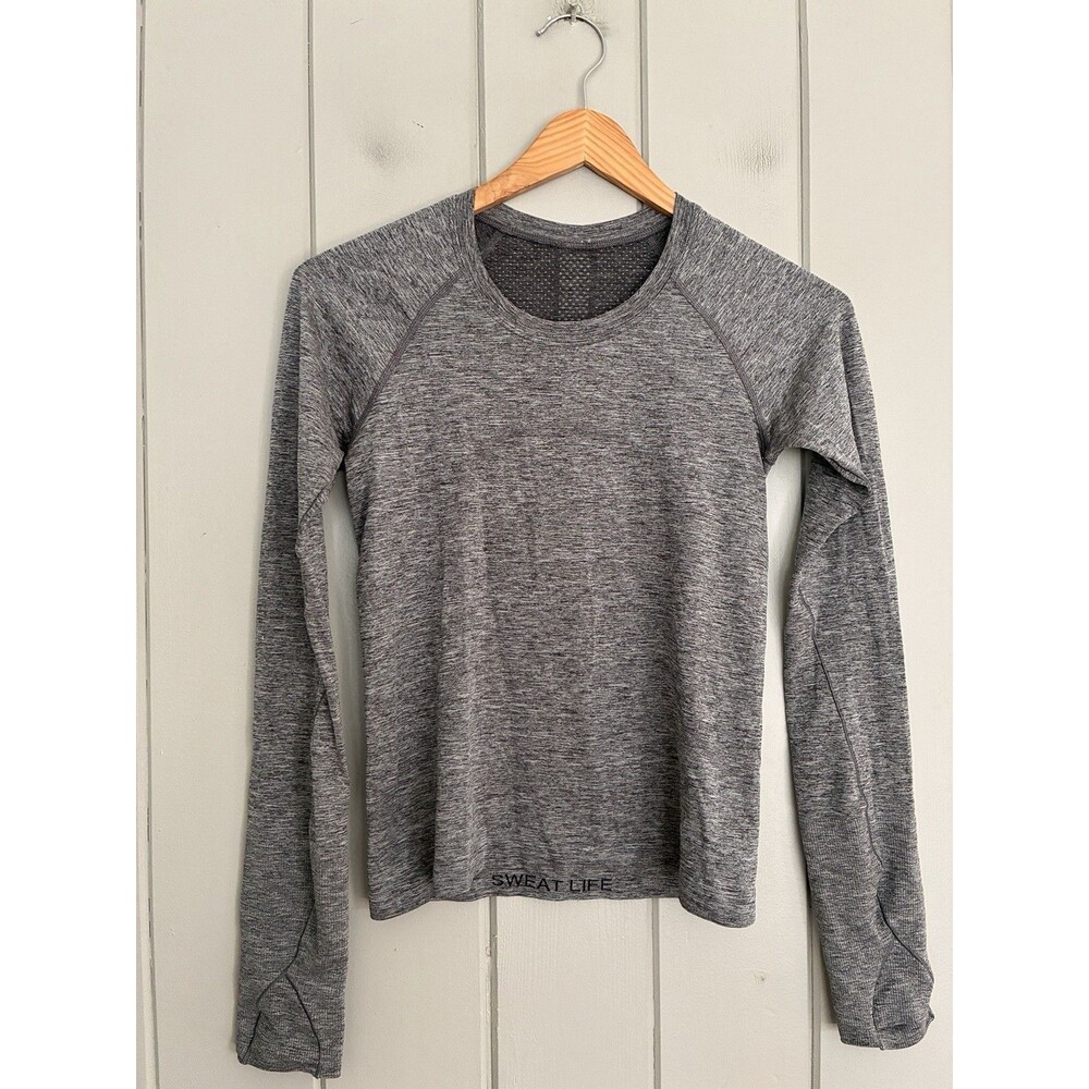 Lululemon Swiftly Tech Long Sleeve Shirt 2.0 Waist Length Heather Gray 4